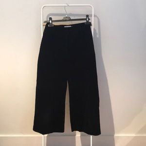 Black wide leg corduroy pants
